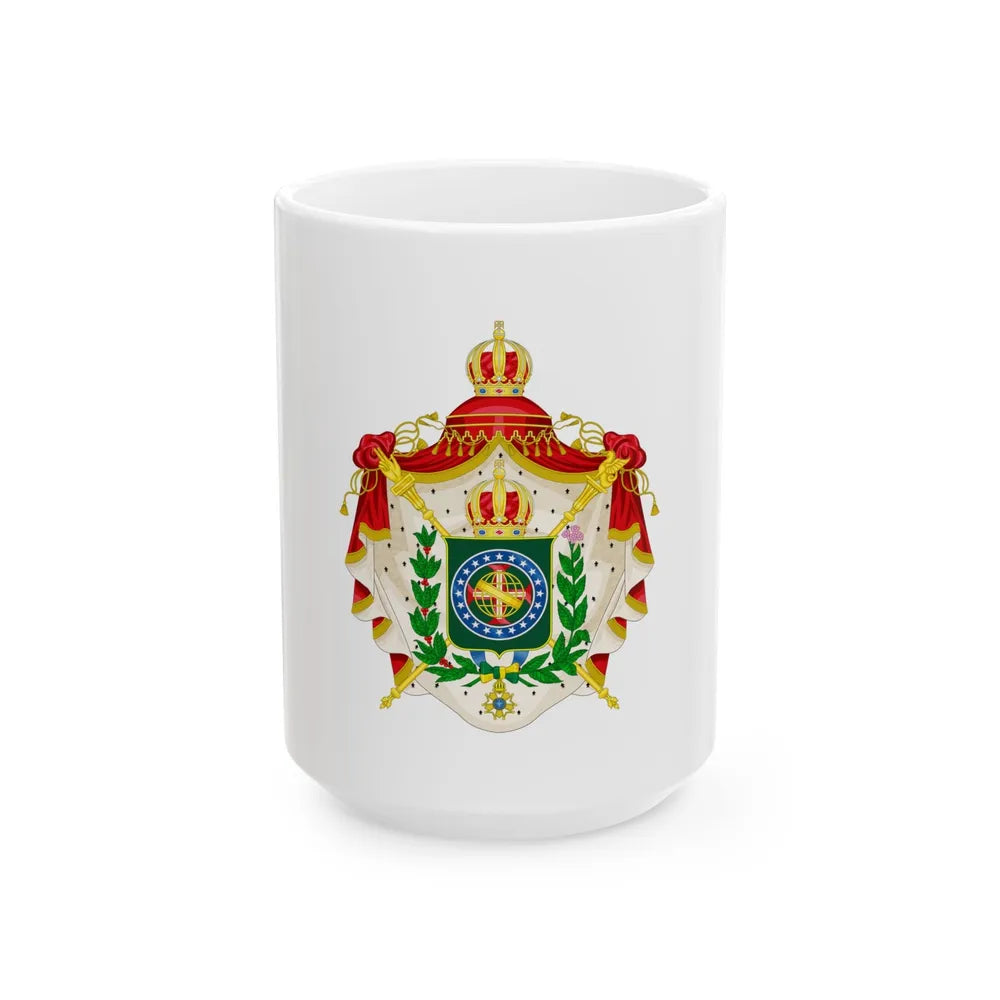 Coat of arms of the Empire of Brazil - White Coffee Mug-15oz-Go Mug Yourself