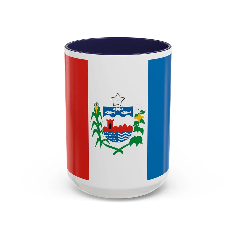 Flag of Alagoas Brazil - Accent Coffee Mug-15oz-Navy-Go Mug Yourself