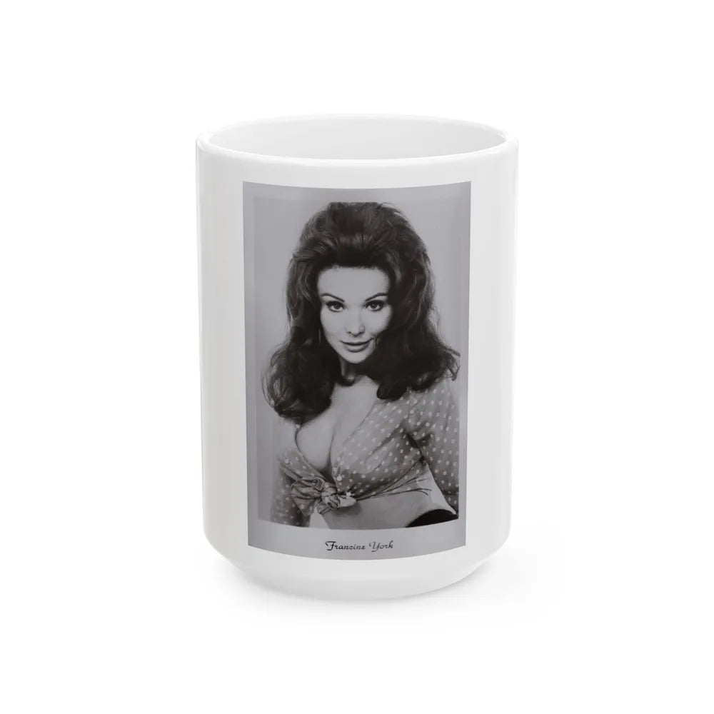 Francine York #169 - 4x5 60's B&W Photo on Postcard Paper (Vintage Female Icon) White Coffee Mug-15oz-Go Mug Yourself