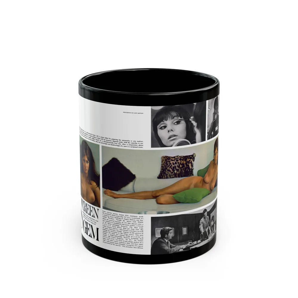 Victoria Vetri #125 - 2 Topless Photos (Vintage Female Icon) Black Coffee Mug-11oz-Go Mug Yourself