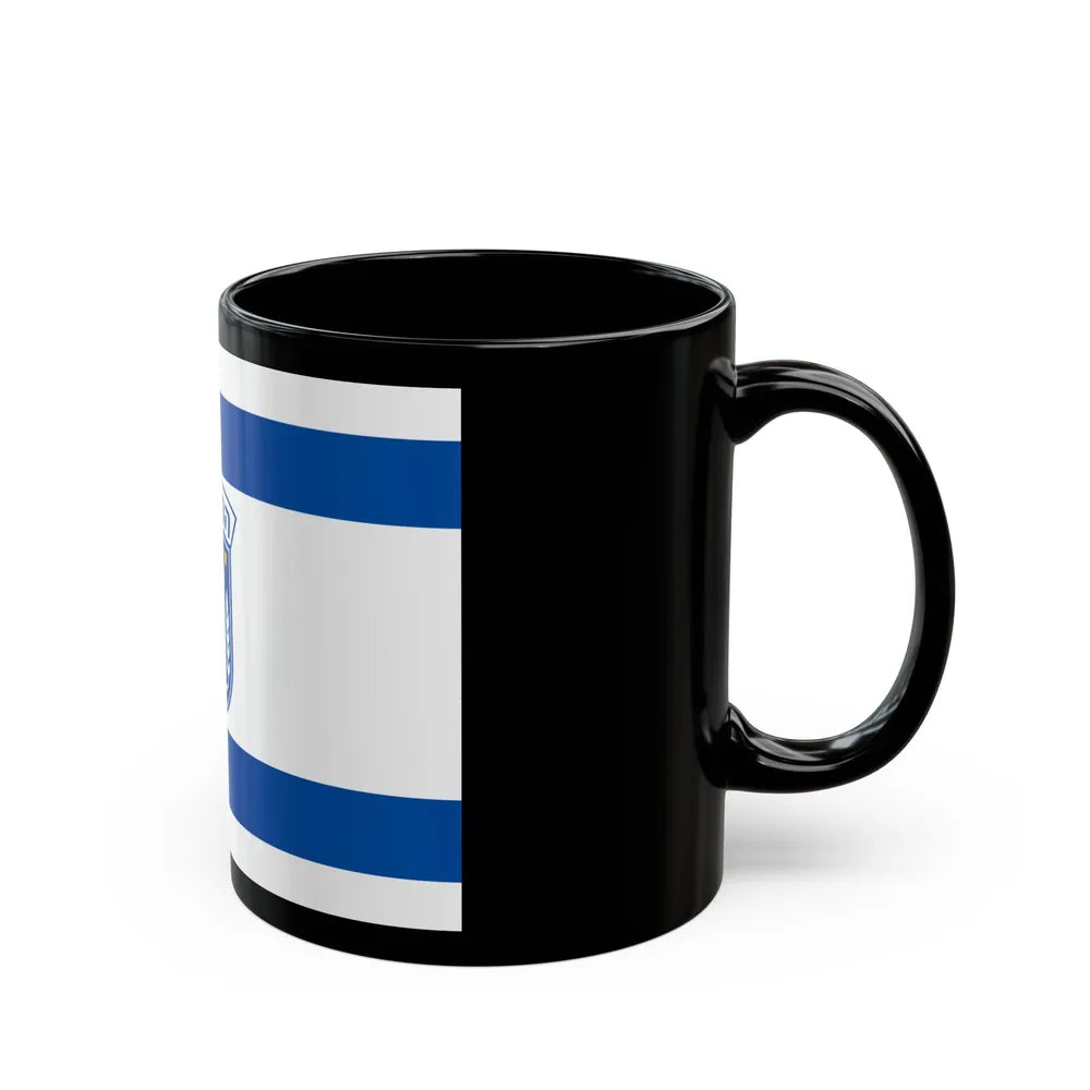 Flag of Herzliya Israel - Black Coffee Mug-Go Mug Yourself