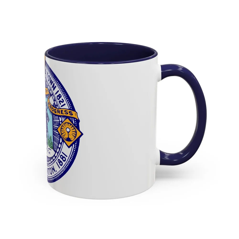 Seal of Brockton Massachusetts - Accent Coffee Mug-Go Mug Yourself