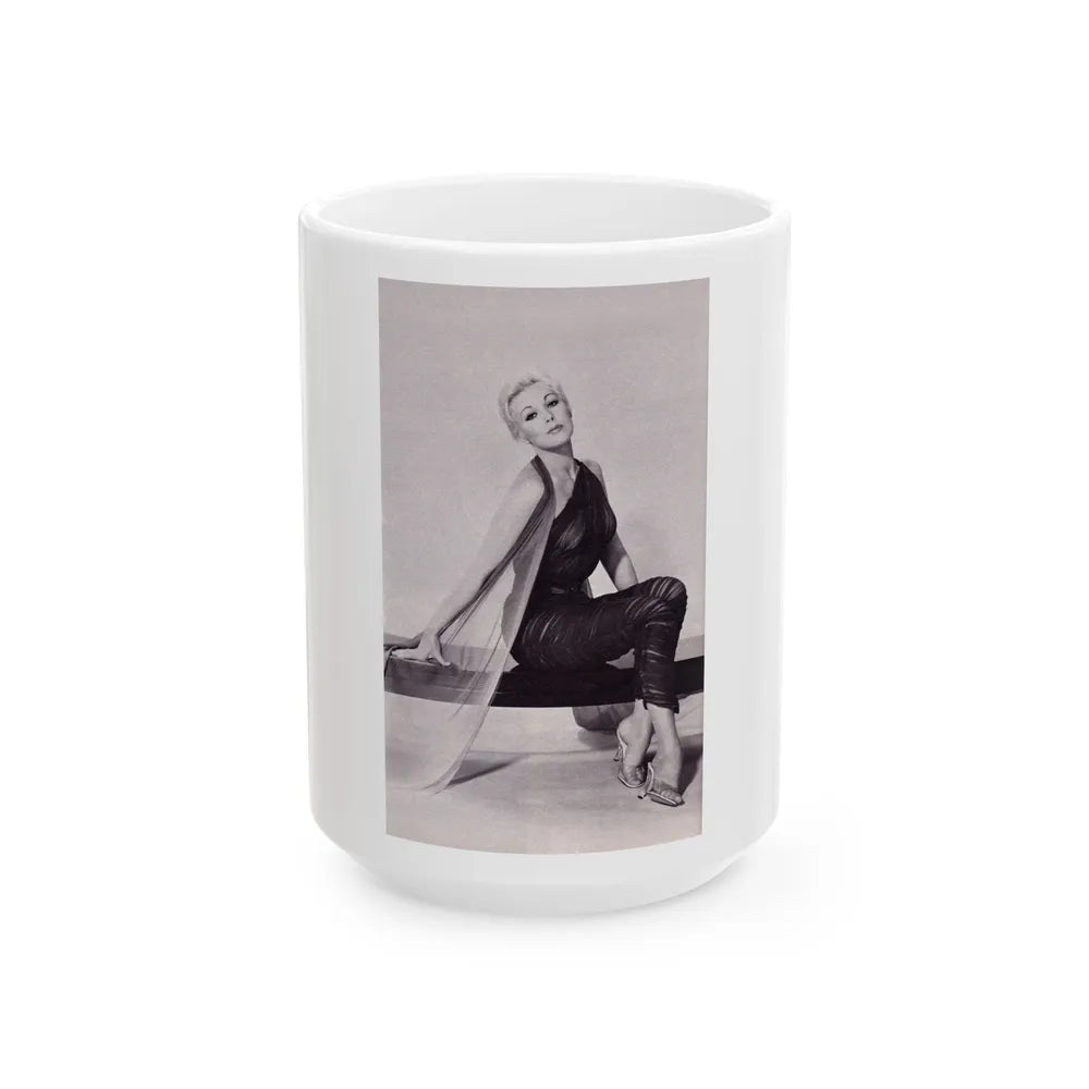 Kim Novak #380 (Vintage Female Icon) White Coffee Mug-15oz-Go Mug Yourself