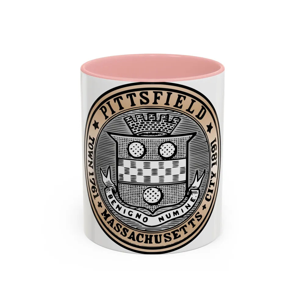 Seal of Pittsfield Massachusetts - Accent Coffee Mug-11oz-Pink-Go Mug Yourself