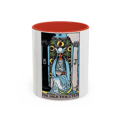 The High Priestess (Tarot Card) Accent Coffee Mug-11oz-Red-Go Mug Yourself