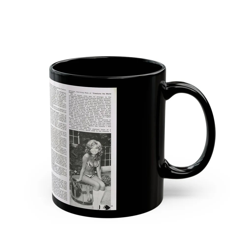 Julie Ege #187 (Vintage Female Icon) Black Coffee Mug-Go Mug Yourself