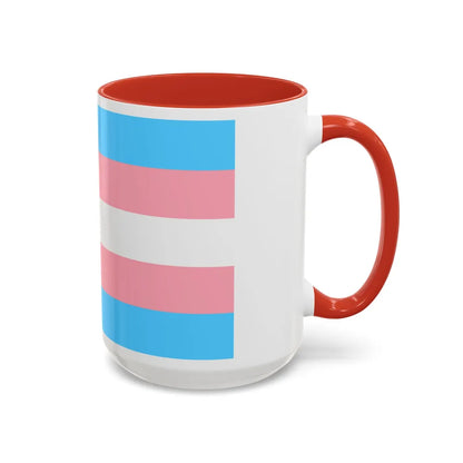 Transgender Pride Flag - Accent Coffee Mug-Go Mug Yourself