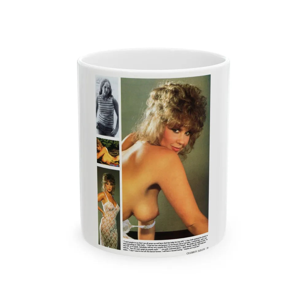 Linda Blair #149 - Partially Topless (Vintage Female Icon) White Coffee Mug-11oz-Go Mug Yourself