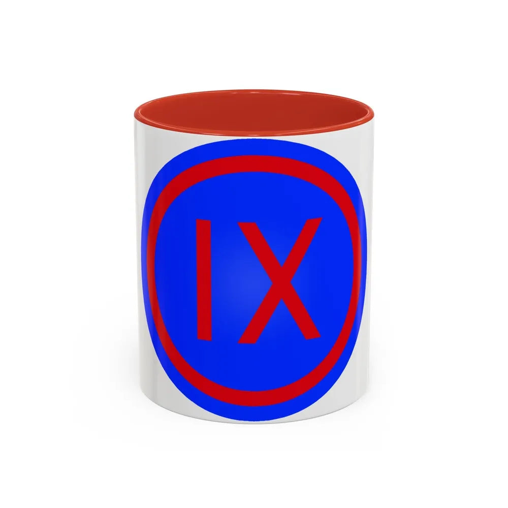 IX Corps (U.S. Army) Accent Coffee Mug-11oz-Red-Go Mug Yourself