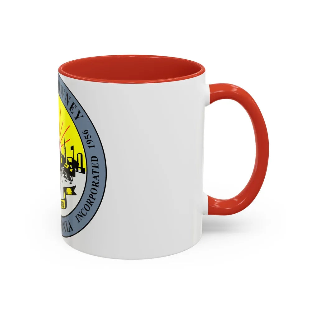 Seal of Downey California - Accent Coffee Mug-Go Mug Yourself