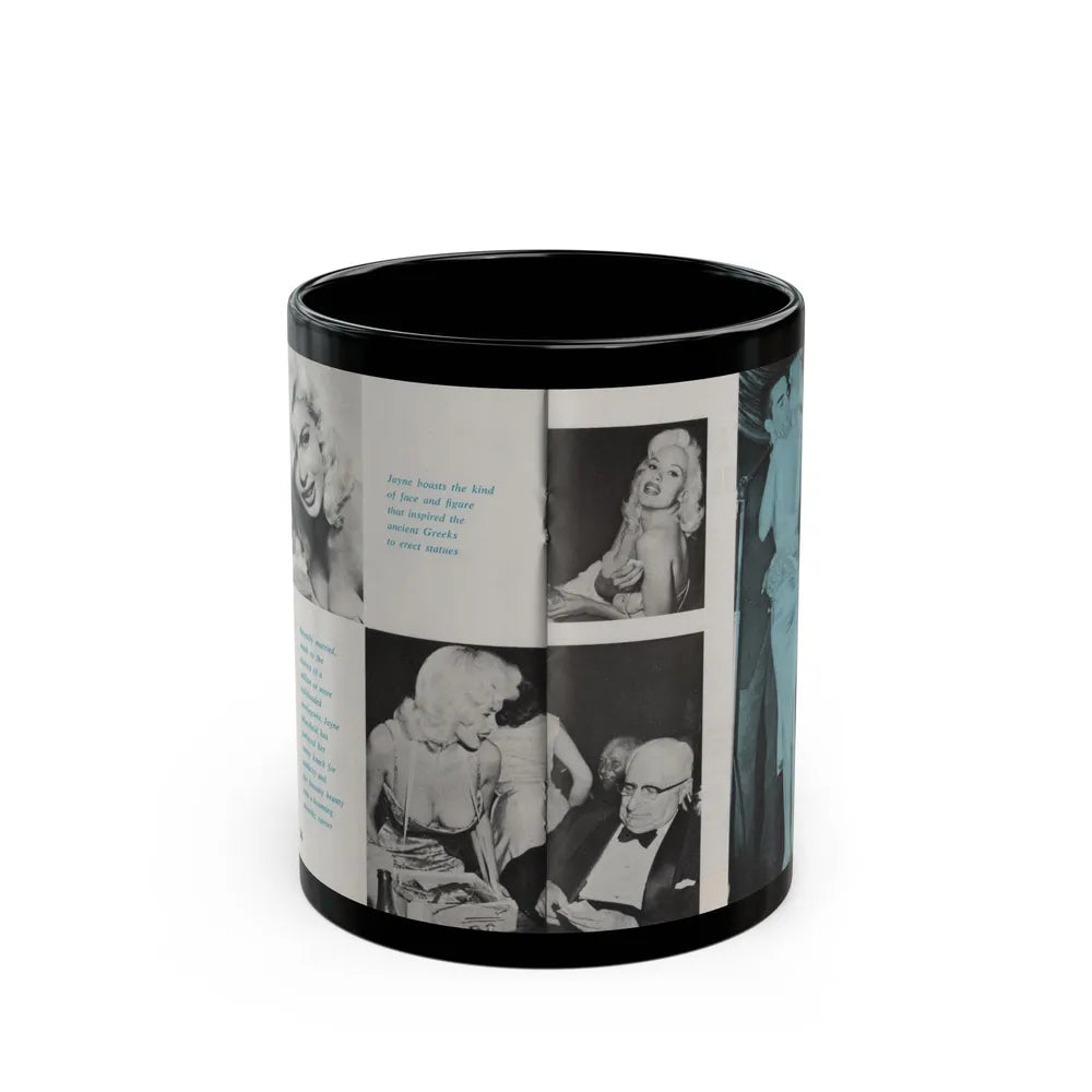 Jayne Mansfield #149 - Pose! Pocket Mag. July '58 - 4 B&W Photos (Vintage Female Icon) Black Coffee Mug-11oz-Go Mug Yourself