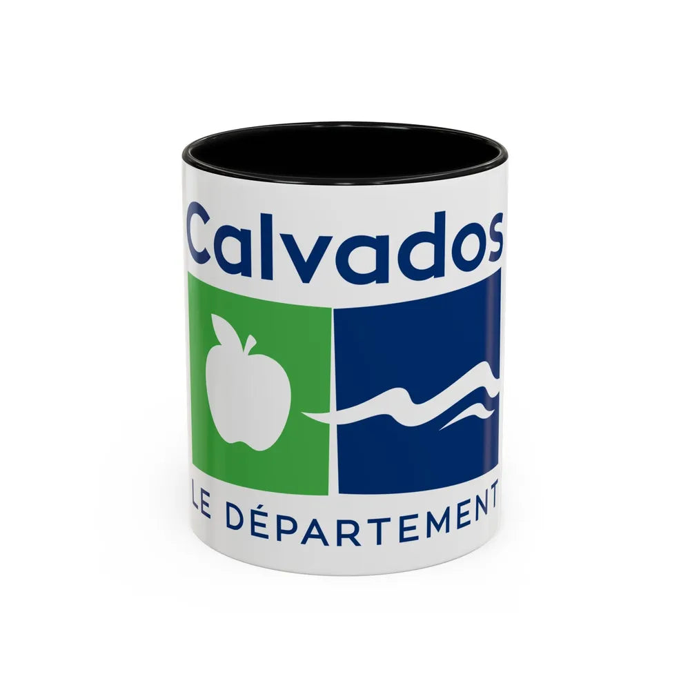 Flag of Calvados France - Accent Coffee Mug-11oz-Black-Go Mug Yourself