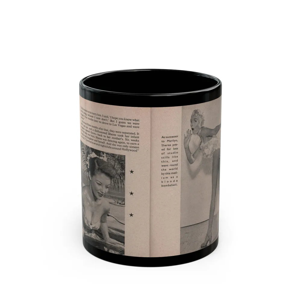 Sheree North #166 - Pages 38 & 39 from 66 PHOTOGRAPHS OF Sheree NORTH U.K. Pocket Mag. (Vintage Female Icon) Black Coffee Mug-11oz-Go Mug Yourself