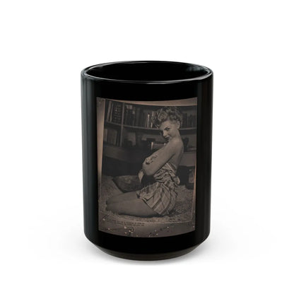 Barbara Nichols #456 - Page 2 of 4 with, 1 B&W Photo & Caption from Sir! Mag. July '55 (Vintage Female Icon) Black Coffee Mug-15oz-Go Mug Yourself