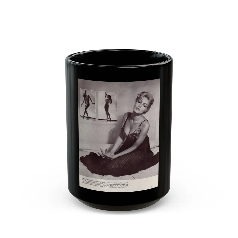 Julie Newmar #288 (Vintage Female Icon) Black Coffee Mug-15oz-Go Mug Yourself