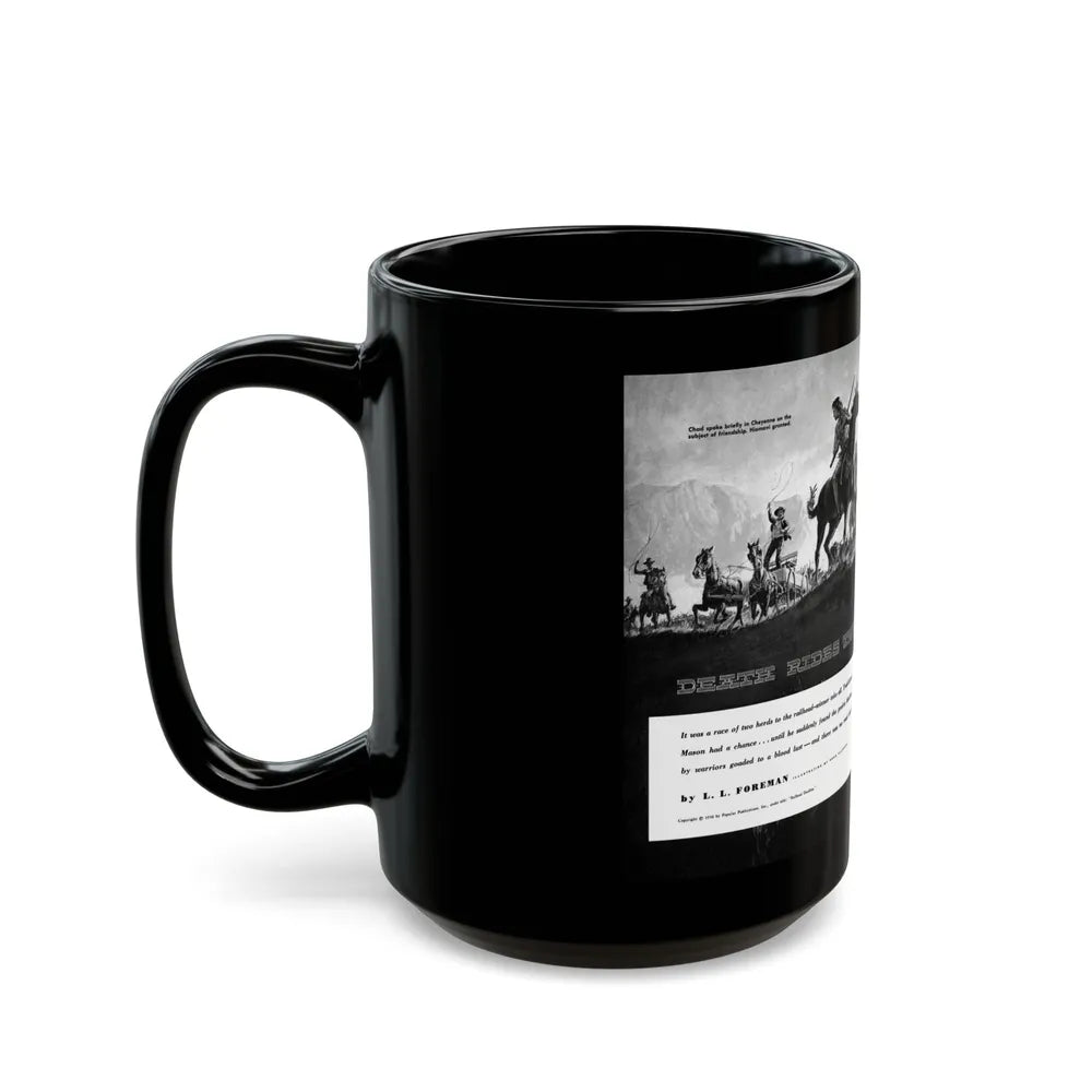 Death Rides This Trail, Adventure magazine, April 1959 - Black Coffee Mug-Go Mug Yourself