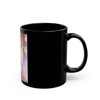 Linda Blair #138 - Partially Topless (Vintage Female Icon) Black Coffee Mug-Go Mug Yourself