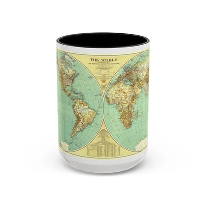 World Map (1935) (Map) Accent Coffee Mug-15oz-Black-Go Mug Yourself