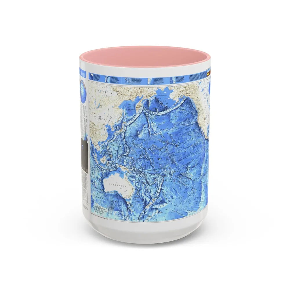 Pacific Ocean (1992) (Map) Accent Coffee Mug-15oz-Pink-Go Mug Yourself