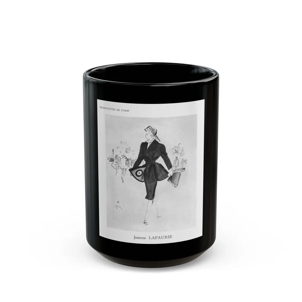 From the Jaye Oliver Archives, Jeanne Lafaurie, 1945 - Black Coffee Mug-15oz-Go Mug Yourself