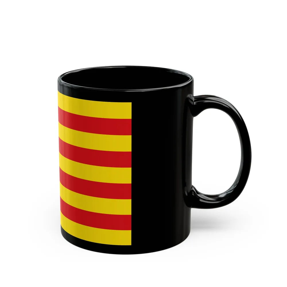 Flag of the Balearic Islands Spain - Black Coffee Mug-Go Mug Yourself