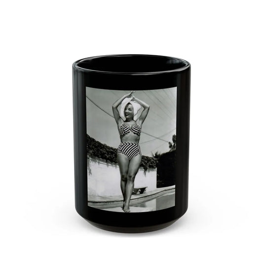 Carmen Miranda #07 (Vintage Female Icon) Black Coffee Mug-15oz-Go Mug Yourself