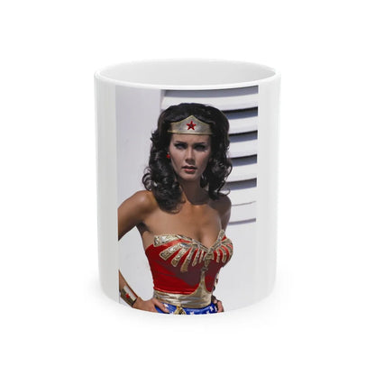 Lynda Carter #282 (Vintage Female Icon) White Coffee Mug-11oz-Go Mug Yourself