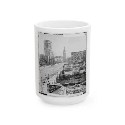 Charleston, S.C. View Of Meeting Street, Looking South Toward The Circular Church, The Mills House, And St. Michael's Church (U.S. Civil War) White Coffee Mug-15oz-Go Mug Yourself