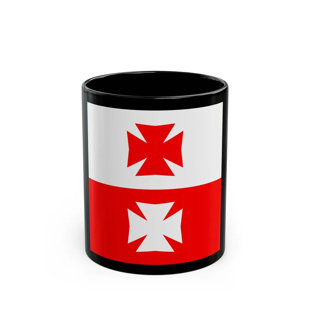 Flag of La Chaux Switzerland - Black Coffee Mug-11oz-Go Mug Yourself