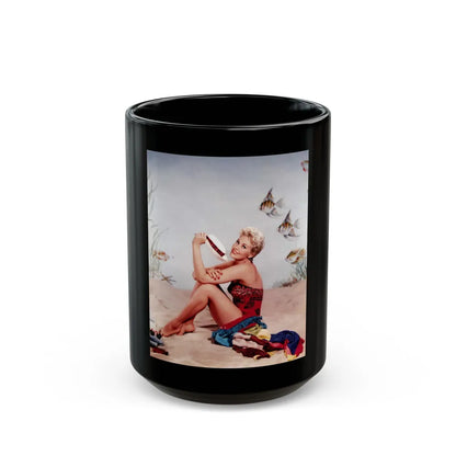 Kim Novak #243 (Vintage Female Icon) Black Coffee Mug-15oz-Go Mug Yourself