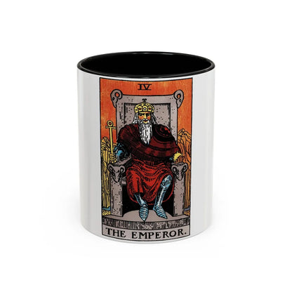 The Emperor (Tarot Card) Accent Coffee Mug-11oz-Black-Go Mug Yourself