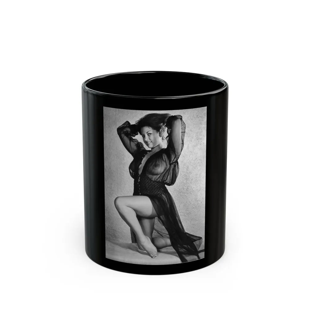 June Palmer #354 - See through black night gown (Vintage Female Icon) Black Coffee Mug-11oz-Go Mug Yourself