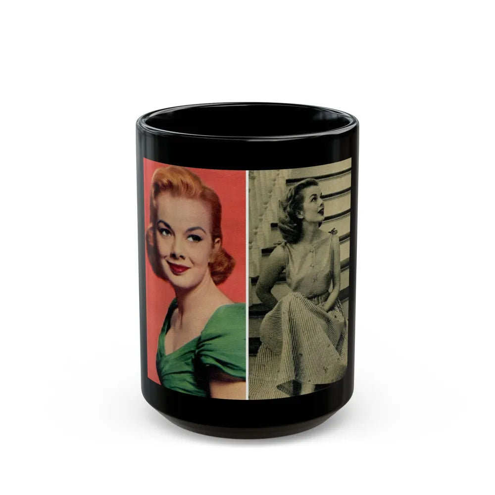 Leslie Parrish #164 (Vintage Female Icon) Black Coffee Mug-15oz-Go Mug Yourself