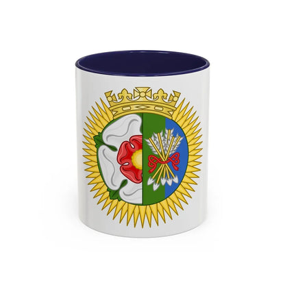 Tudor Rose and Arrows Badge - Accent Coffee Mug-11oz-Navy-Go Mug Yourself