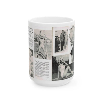 Janette Scott #42 - 5 B&W Photos & Article from Magazine (Vintage Female Icon) White Coffee Mug-15oz-Go Mug Yourself