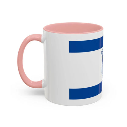 Flag of Herzliya Israel - Accent Coffee Mug-Go Mug Yourself