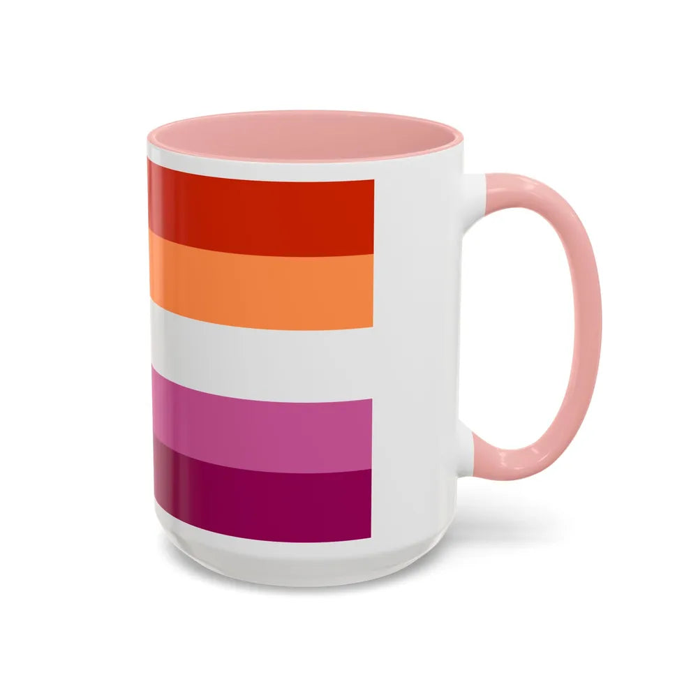 Lesbian 3 Pride Flag - Accent Coffee Mug-Go Mug Yourself