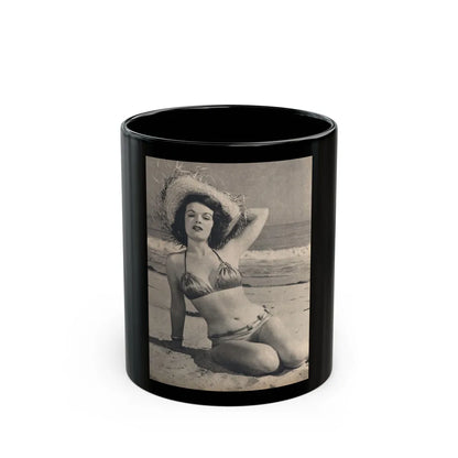 Helene Hayden #02 - 1 Page & 1 B&W Photo from Cover Girls Models Mag. June '54 (Vintage Female Icon) Black Coffee Mug-11oz-Go Mug Yourself