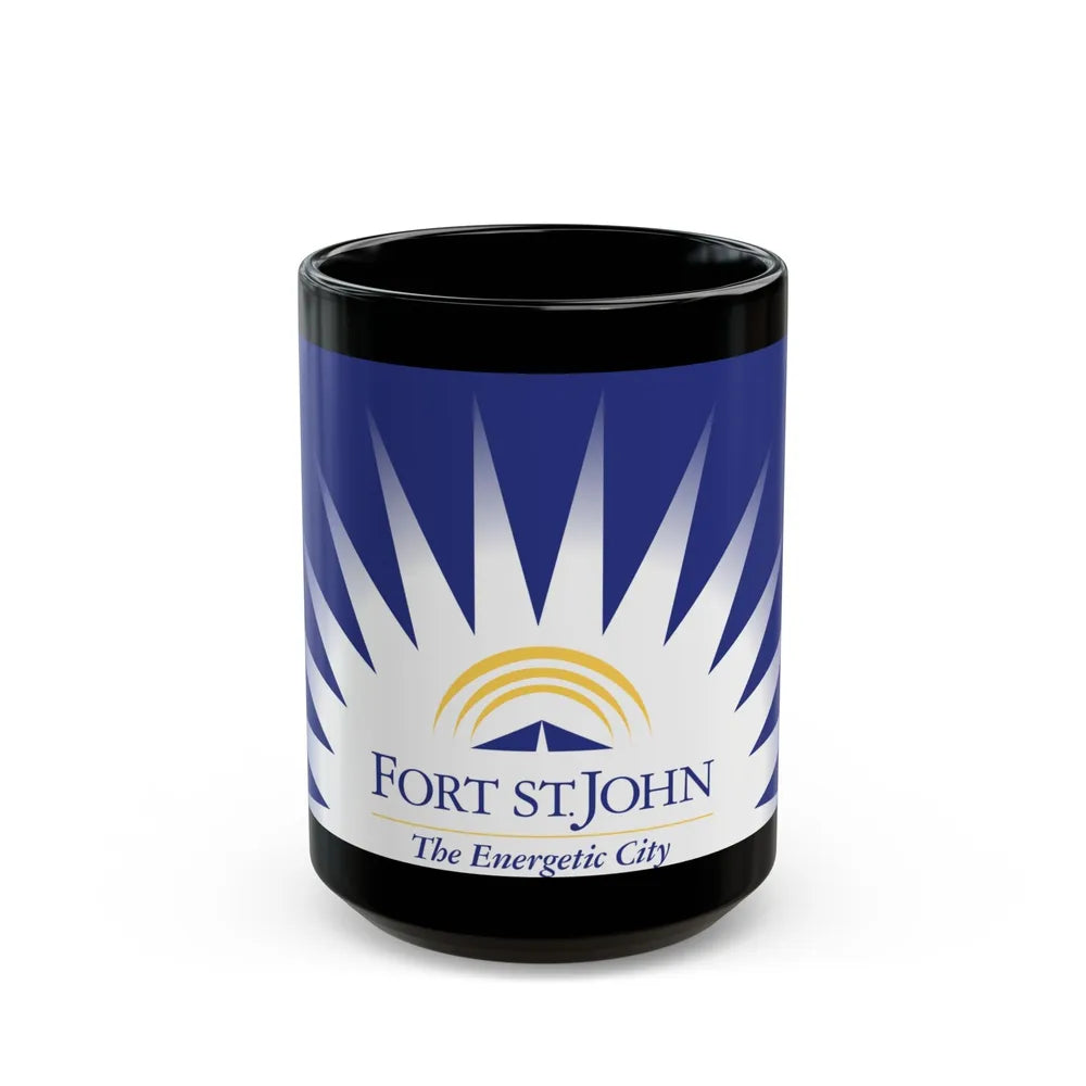 Flag of Fort St John British Columbia Canada - Black Coffee Mug-15oz-Go Mug Yourself