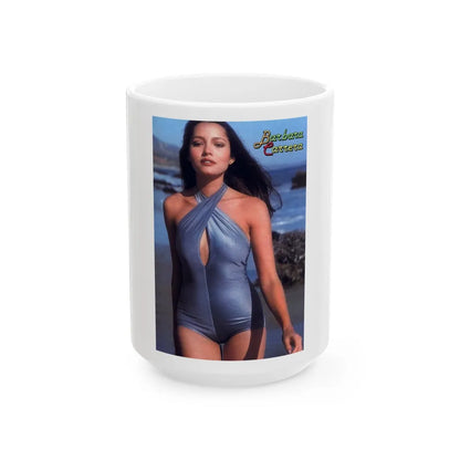 Barbara Carrera #126 (Vintage Female Icon) White Coffee Mug-15oz-Go Mug Yourself