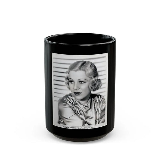 Glenda Farrell #26 (Vintage Female Icon) Black Coffee Mug-15oz-Go Mug Yourself