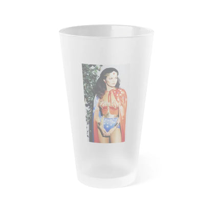 Lynda Carter #211 - Wonder Woman Photo (Vintage Female Icon) Frosted Pint 16oz-16oz-Frosted-Go Mug Yourself