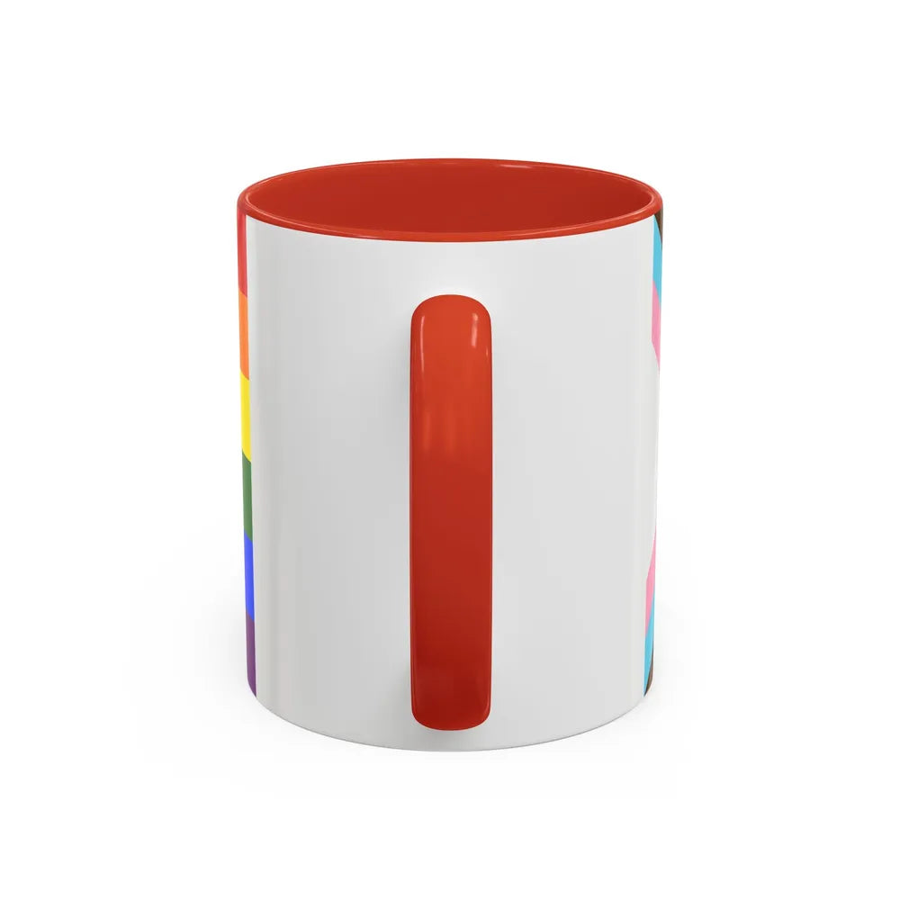 LGBTQ+ rainbow flag Quasar Progress Pride Flag - Accent Coffee Mug-Go Mug Yourself