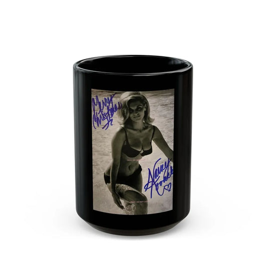 Nancy Kovack #67 (Vintage Female Icon) Black Coffee Mug-15oz-Go Mug Yourself