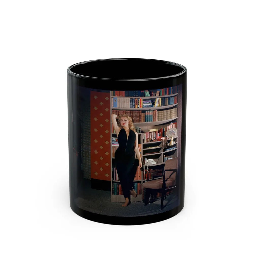 Julie Newmar #421 (Vintage Female Icon) Black Coffee Mug-11oz-Go Mug Yourself