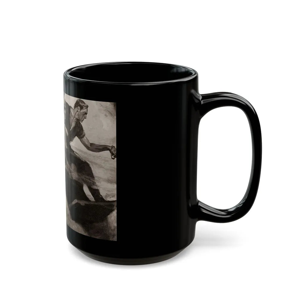 Escaping a Blaze, The Saturday Evening Post, October 16, 1937 - Black Coffee Mug-Go Mug Yourself