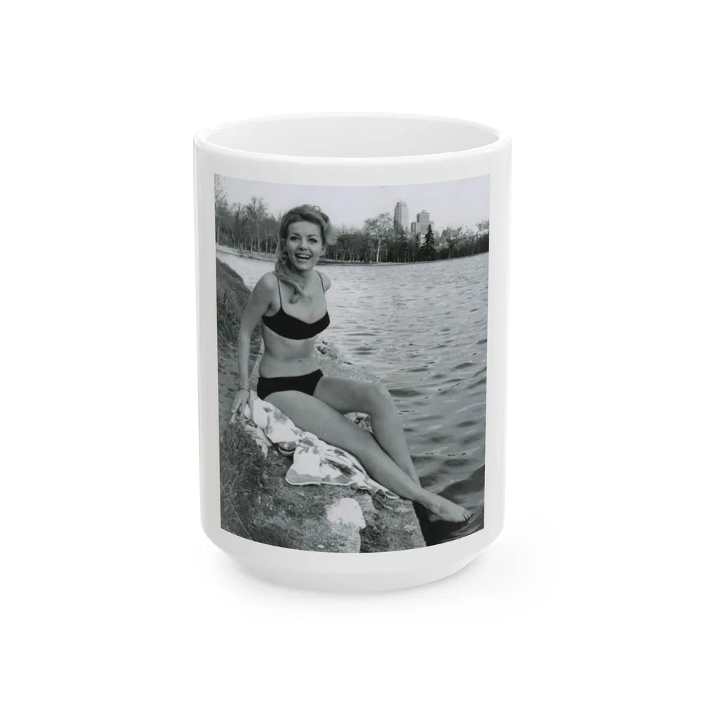 Ingrid Pitt #111 (Vintage Female Icon) White Coffee Mug-15oz-Go Mug Yourself