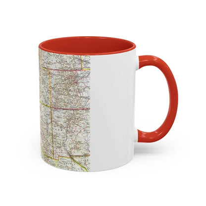 USA - Southwestern (1959) (Map) Accent Coffee Mug-Go Mug Yourself