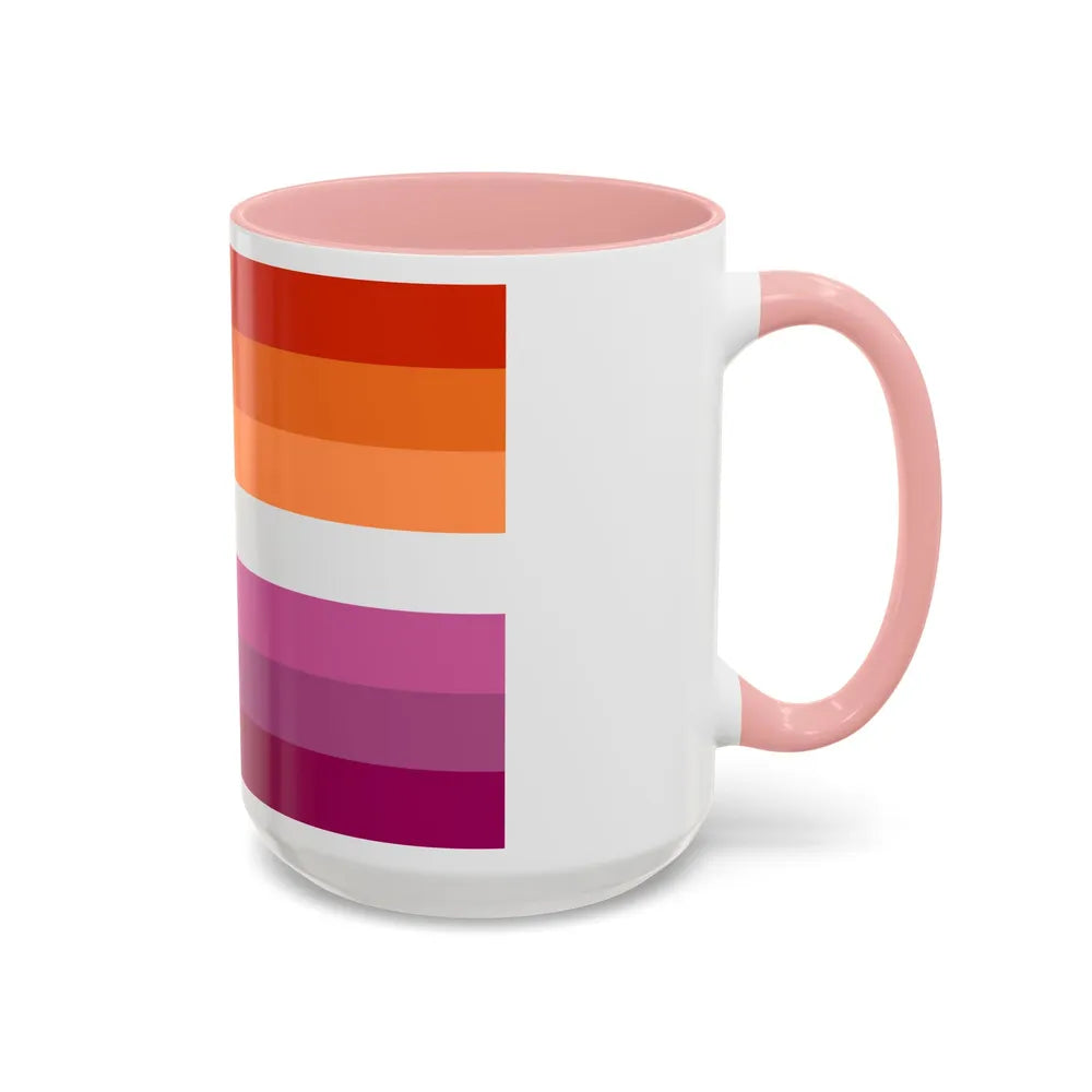 Lesbian 2 Pride Flag - Accent Coffee Mug-Go Mug Yourself