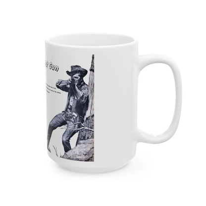 Epitaph For A Fast Gun, Bluebook for Men, February 1961 - White Coffee Mug-Go Mug Yourself